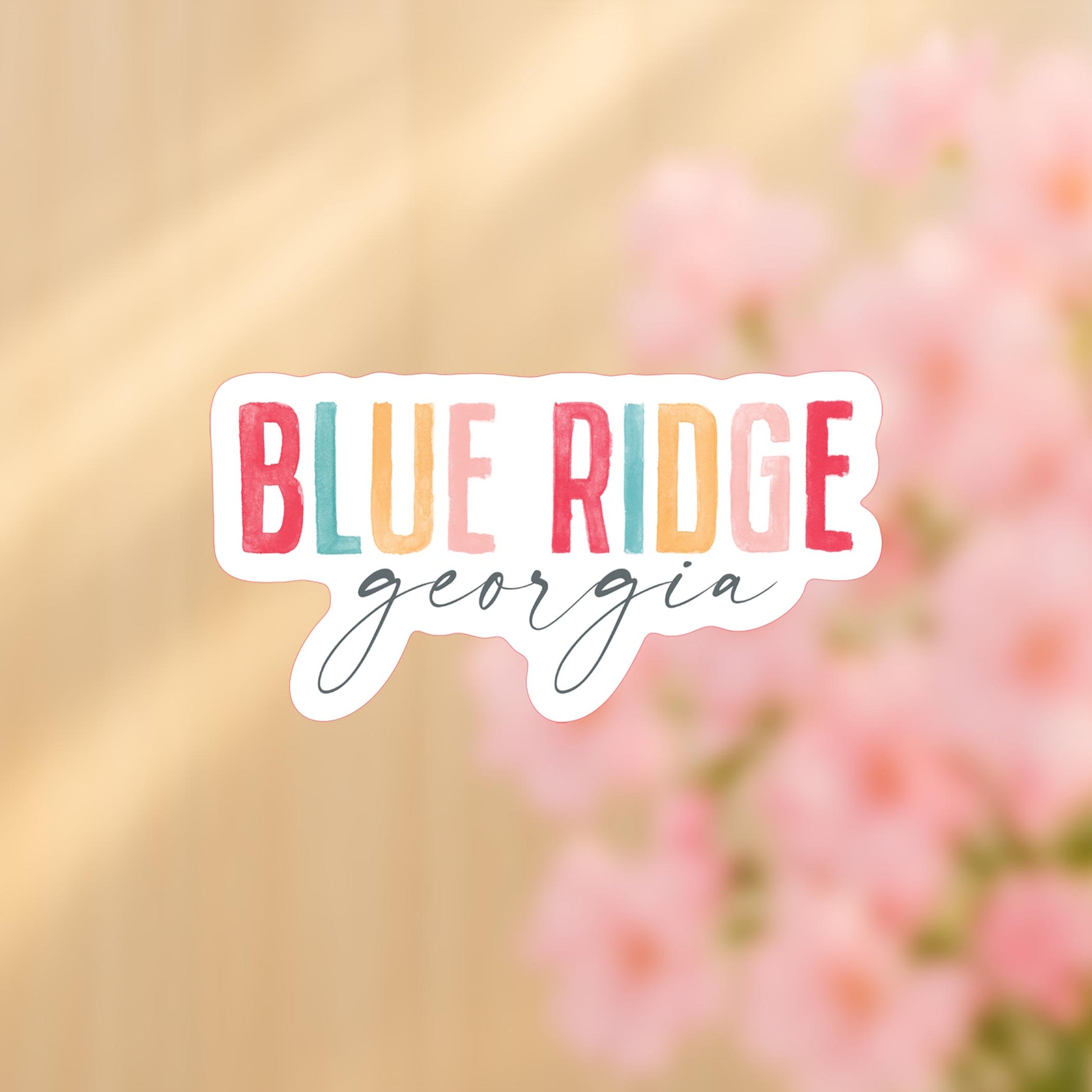 Vinyl Sticker-Watercolor City Blue Ridge Georgia -4