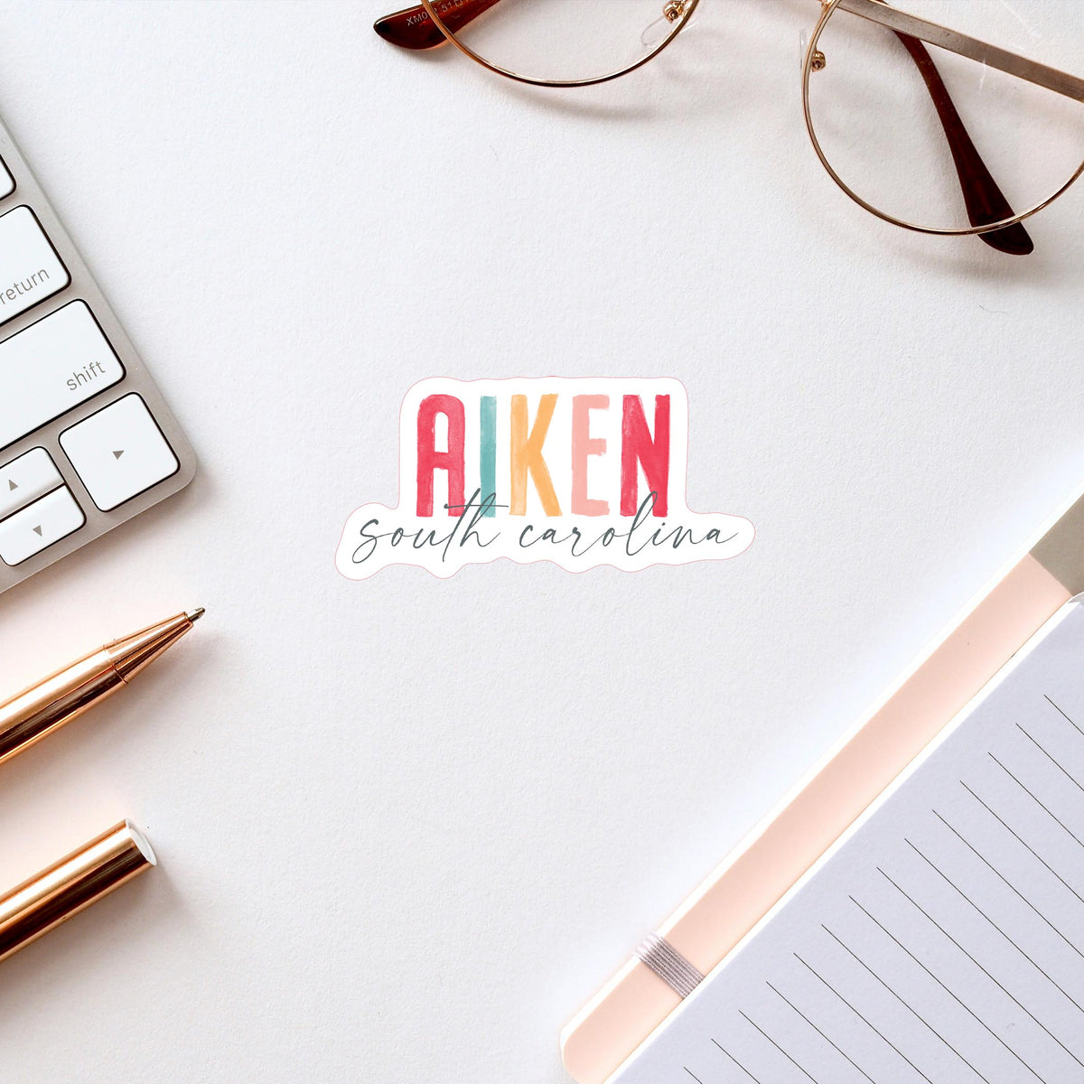 Vinyl Sticker-Watercolor City Aiken South Carolina -2