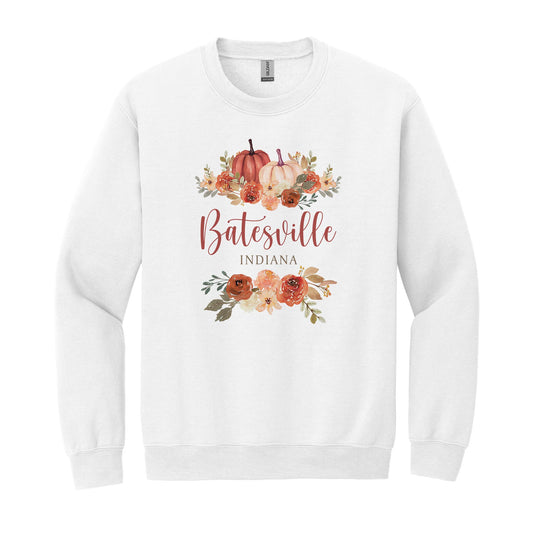 Gildan Sweatshirt White-Fall & Harvest Batesville Indiana