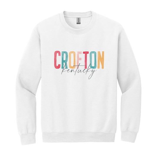 Gildan Sweatshirt White-Watercolor City Crofton Kentucky -0