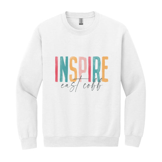 Gildan Sweatshirt White-Watercolor City Inspire East Cobb -0