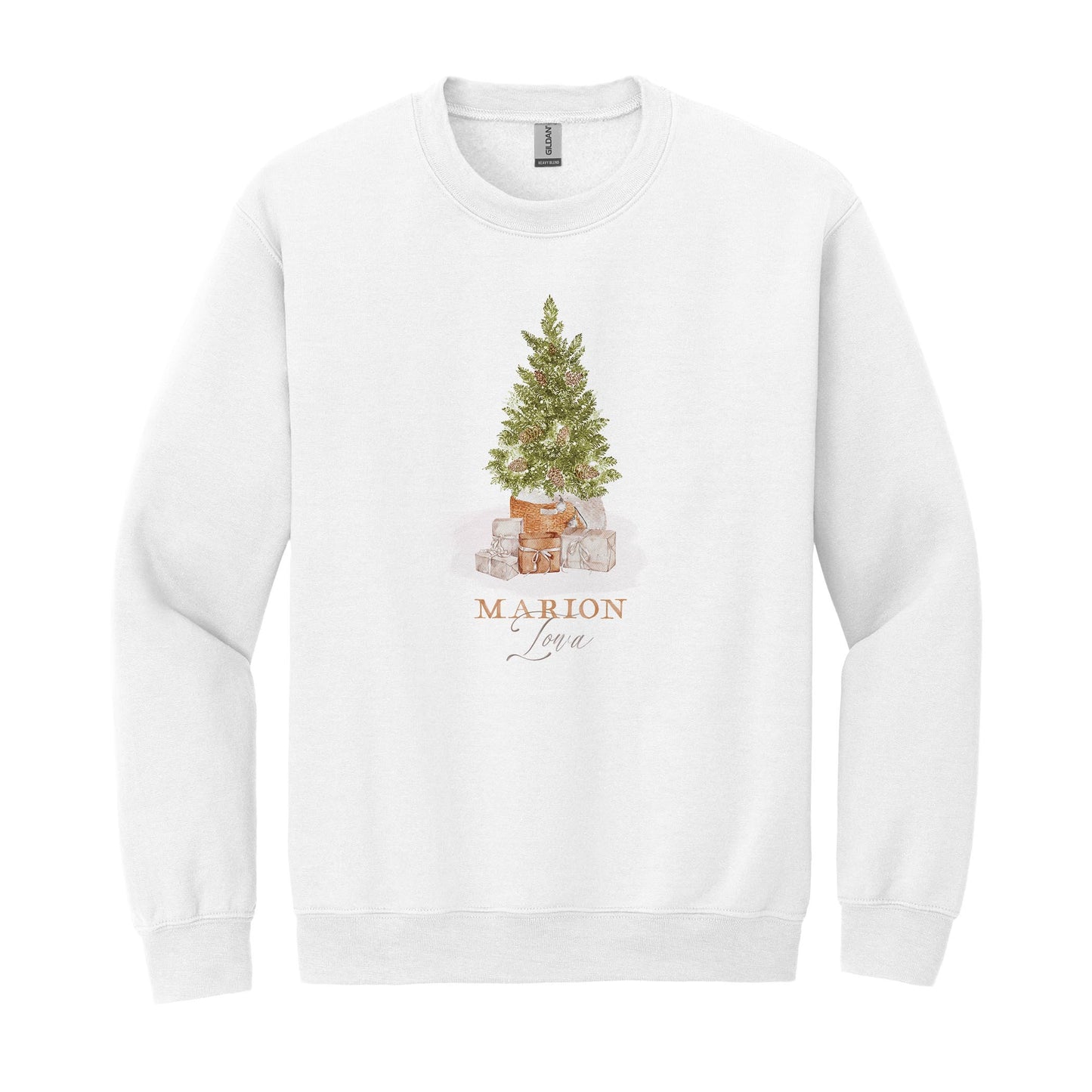 Gildan Sweatshirt White-Cottage Tree Marion Iowa