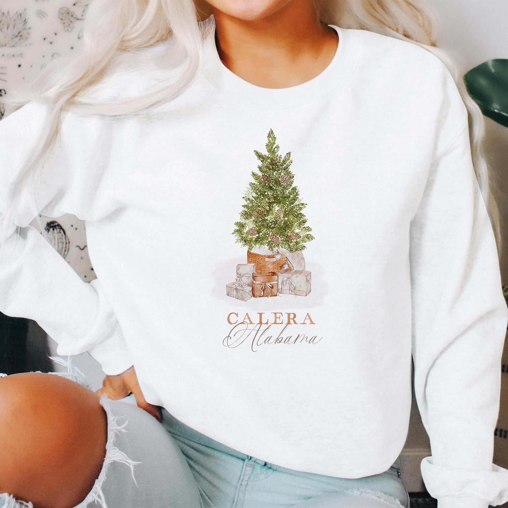 Gildan Sweatshirt White-Cottage Tree Calera Alabama -2
