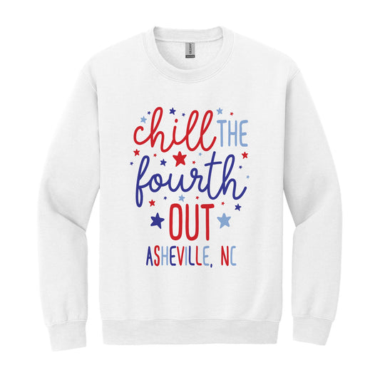 Gildan Sweatshirt White-Love+Local 4th of July 250th Anniversary -0
