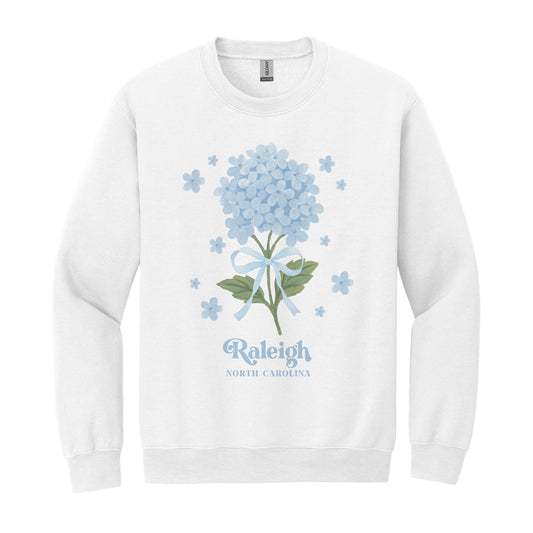 Gildan Sweatshirt White-Love+Local Hydrangea Cottage -0
