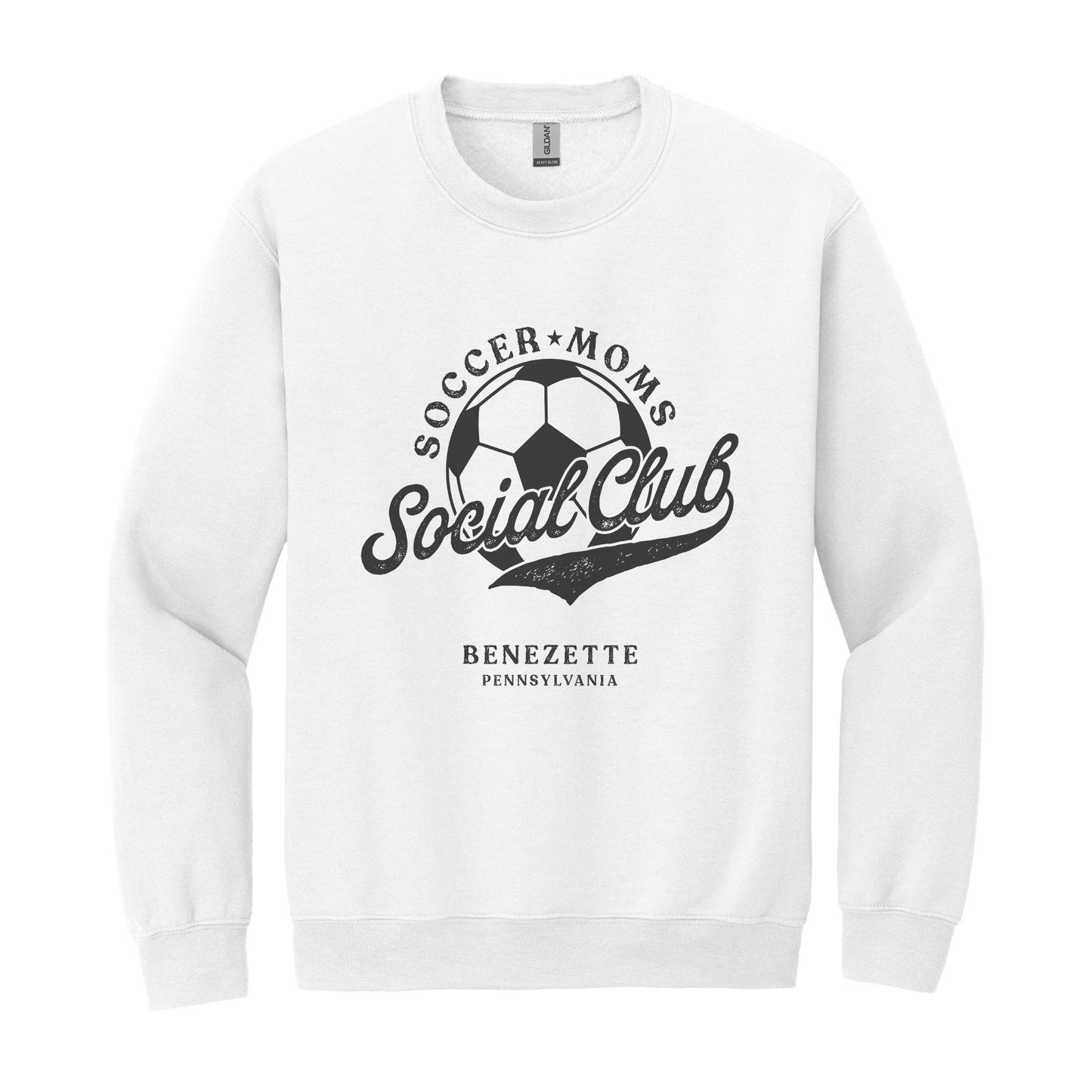 Gildan Sweatshirt White-Soccer Mom | Custom | Personalize -0