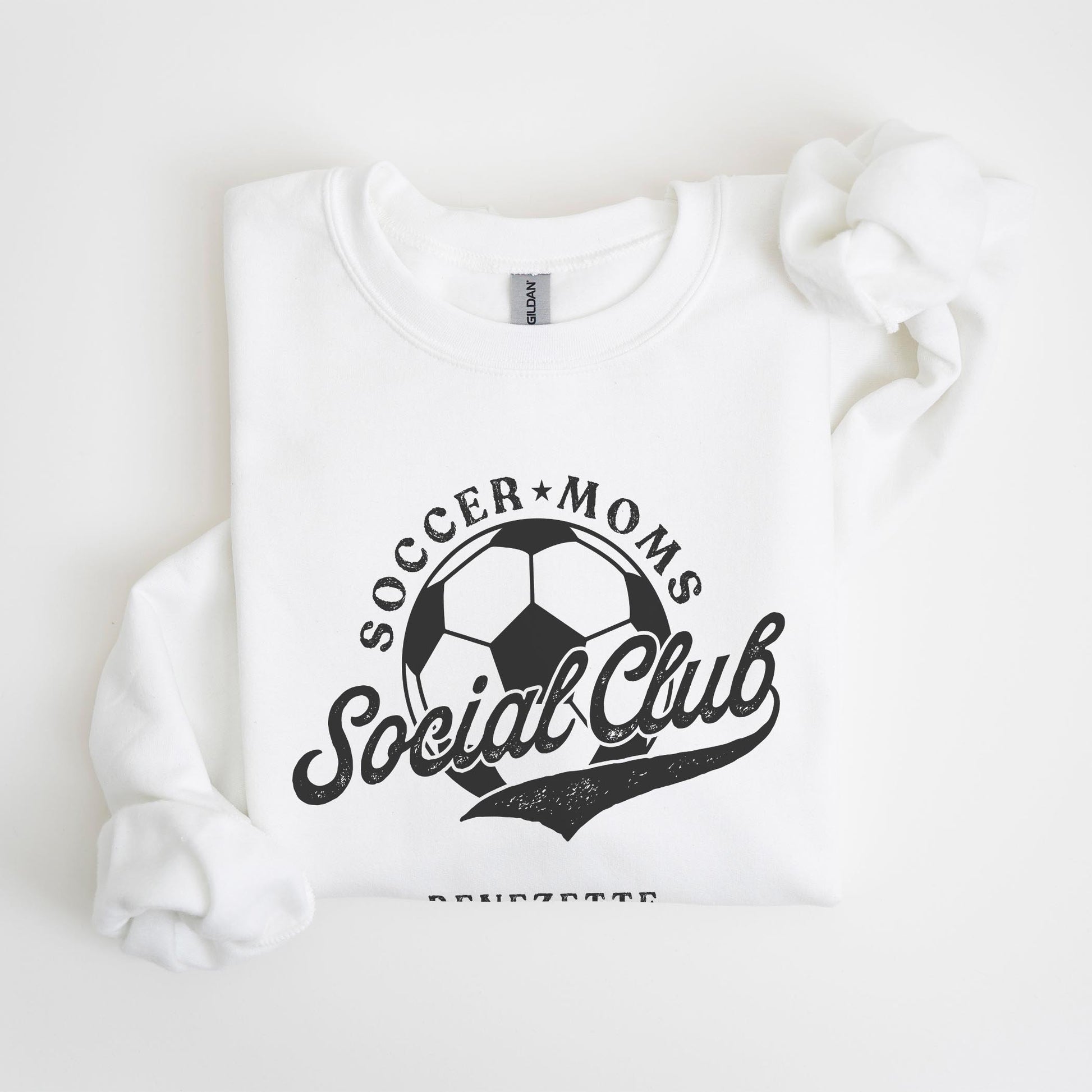Gildan Sweatshirt White-Soccer Mom | Custom | Personalize -4