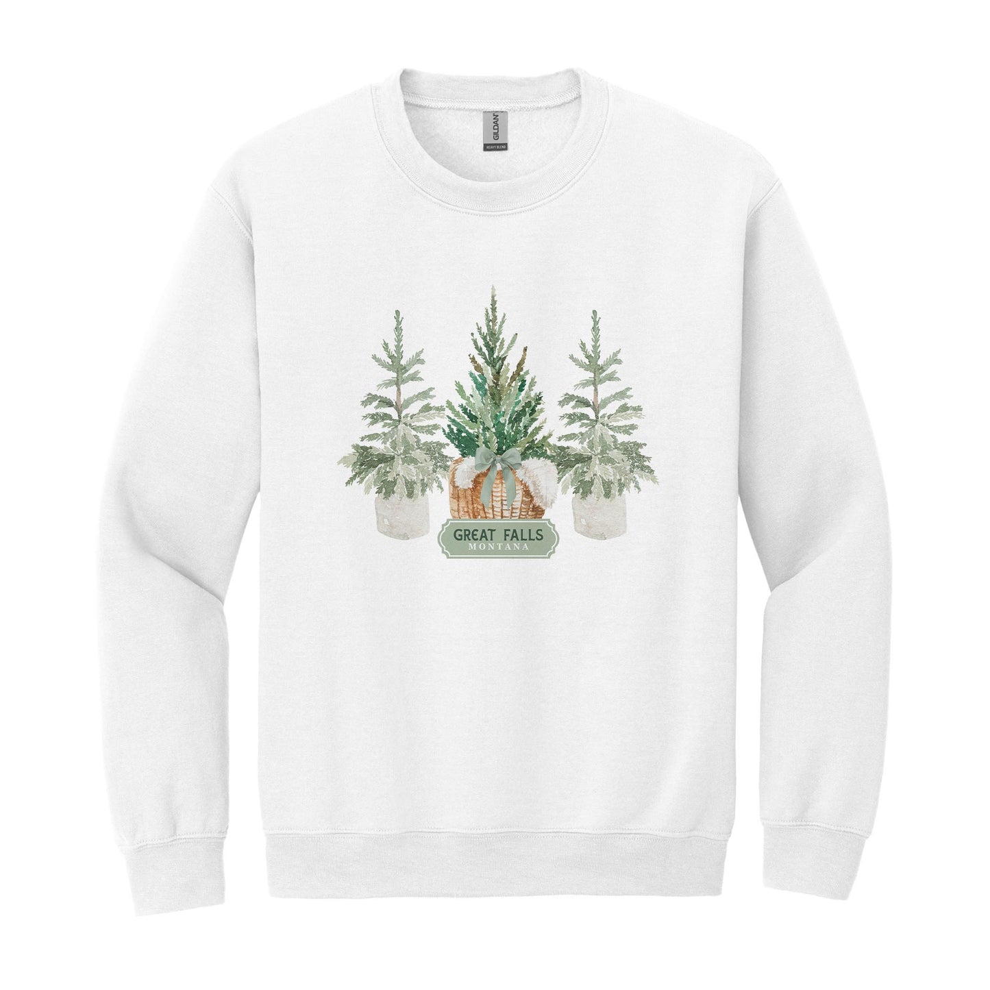 Gildan Sweatshirt White-Love+Local Woodland -0
