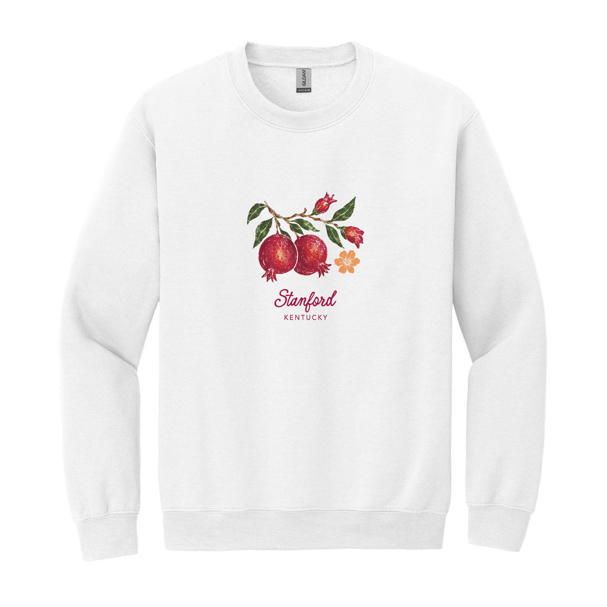 Gildan Sweatshirt White-Autumn Orchard | Custom | Your City & State -0
