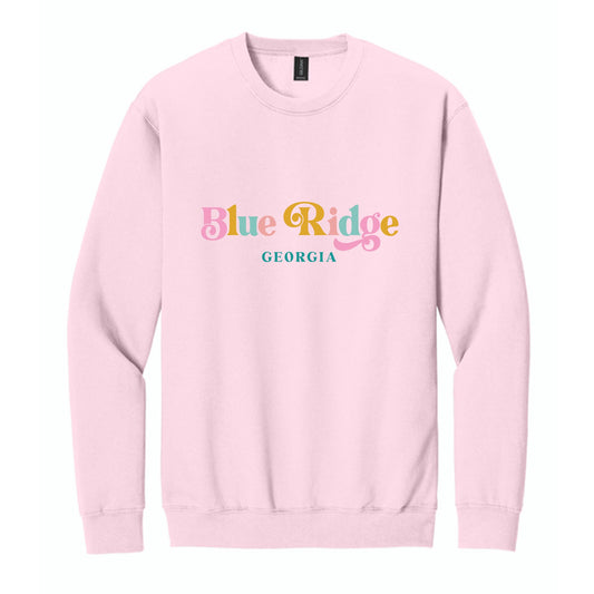 Gildan Sweatshirt Light Pink-Kalia Floral Blue Ridge Georgia -0