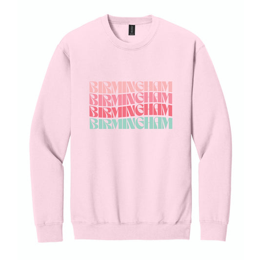 Gildan Sweatshirt Light Pink-Retro Wave -0