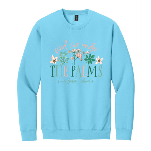 Gildan Sweatshirt Sky Blue-Love+Local Lush Tropics -0