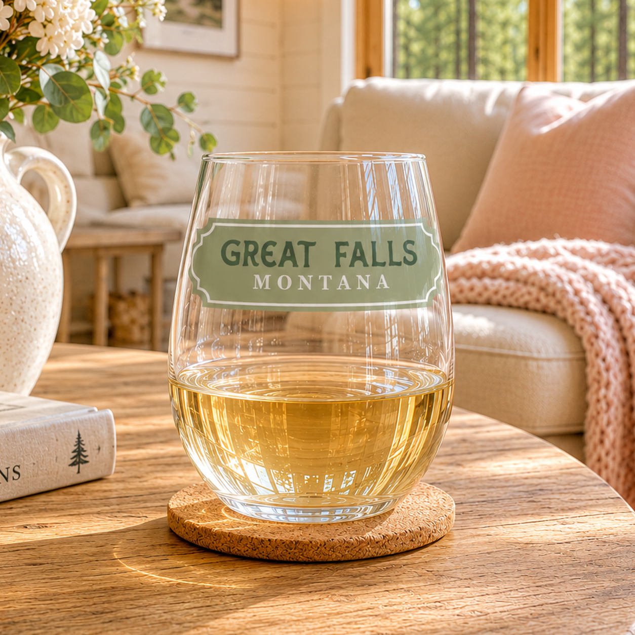 15oz Stemless Wine Glass-Woodland | Custom | Personalize
