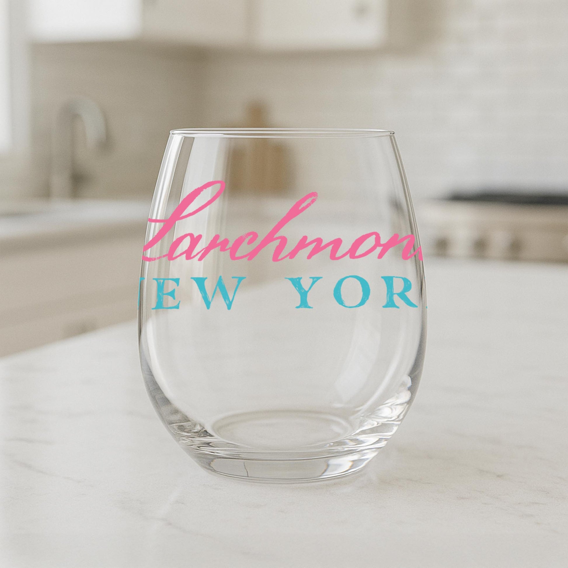15oz Stemless Wine Glass-Shells & Shoreline Larchmont New York -1