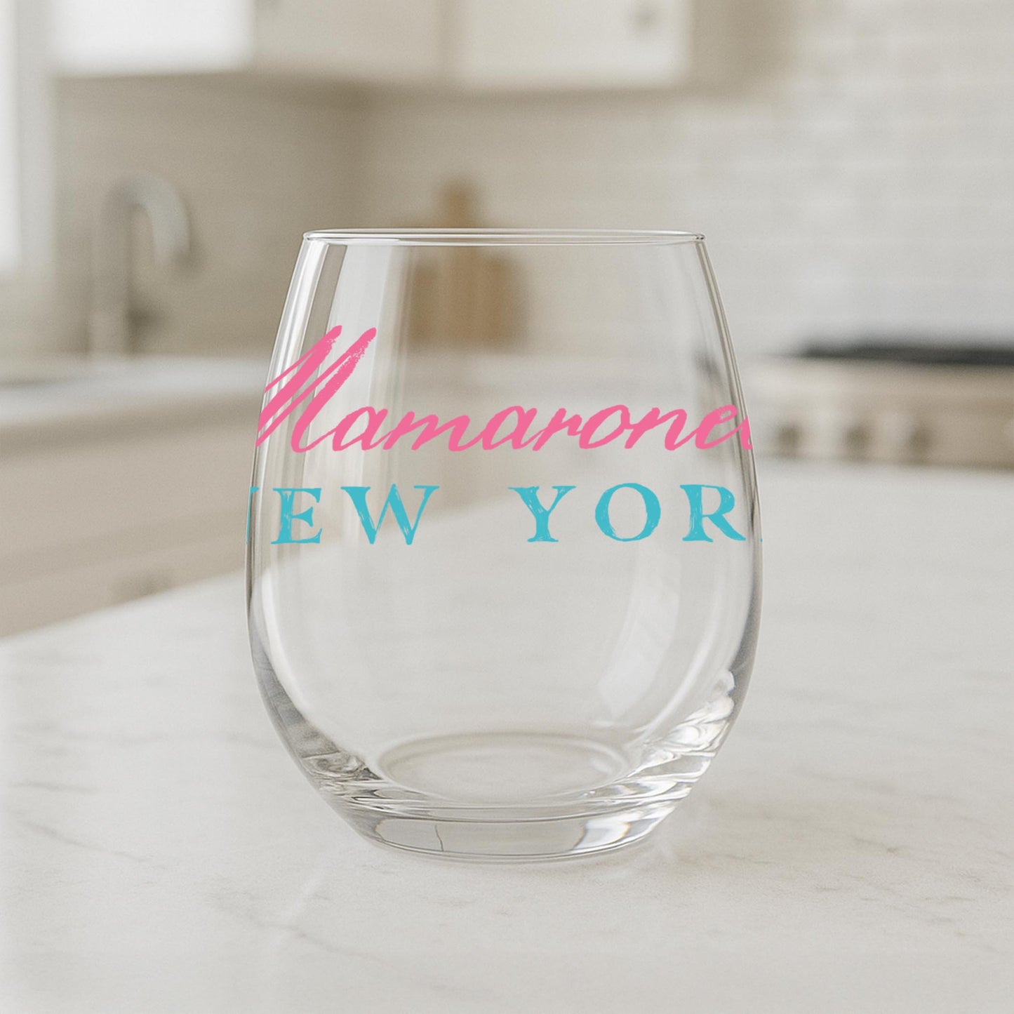 15oz Stemless Wine Glass-Shells & Shoreline Mamaroneck New York -1