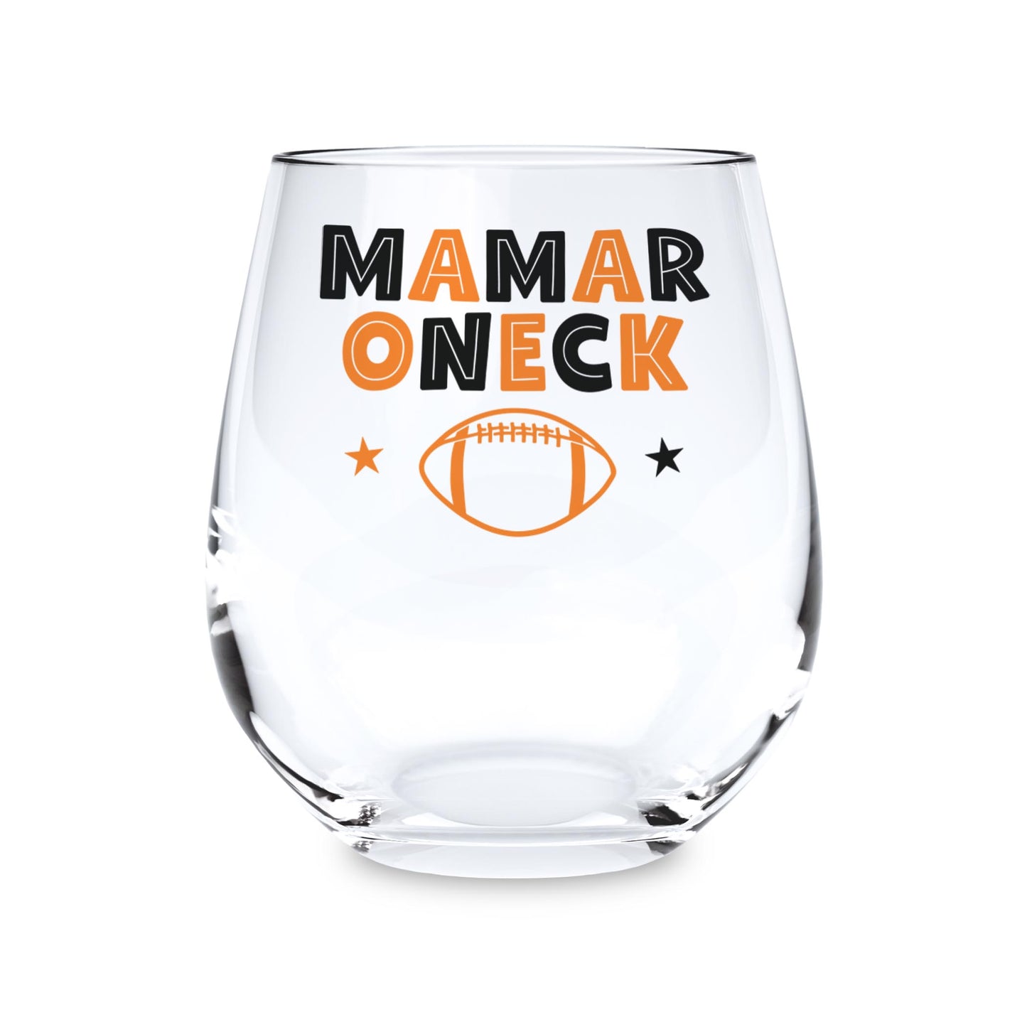 15oz Stemless Wine Glass-Game Day Stars Mamaroneck New York -0