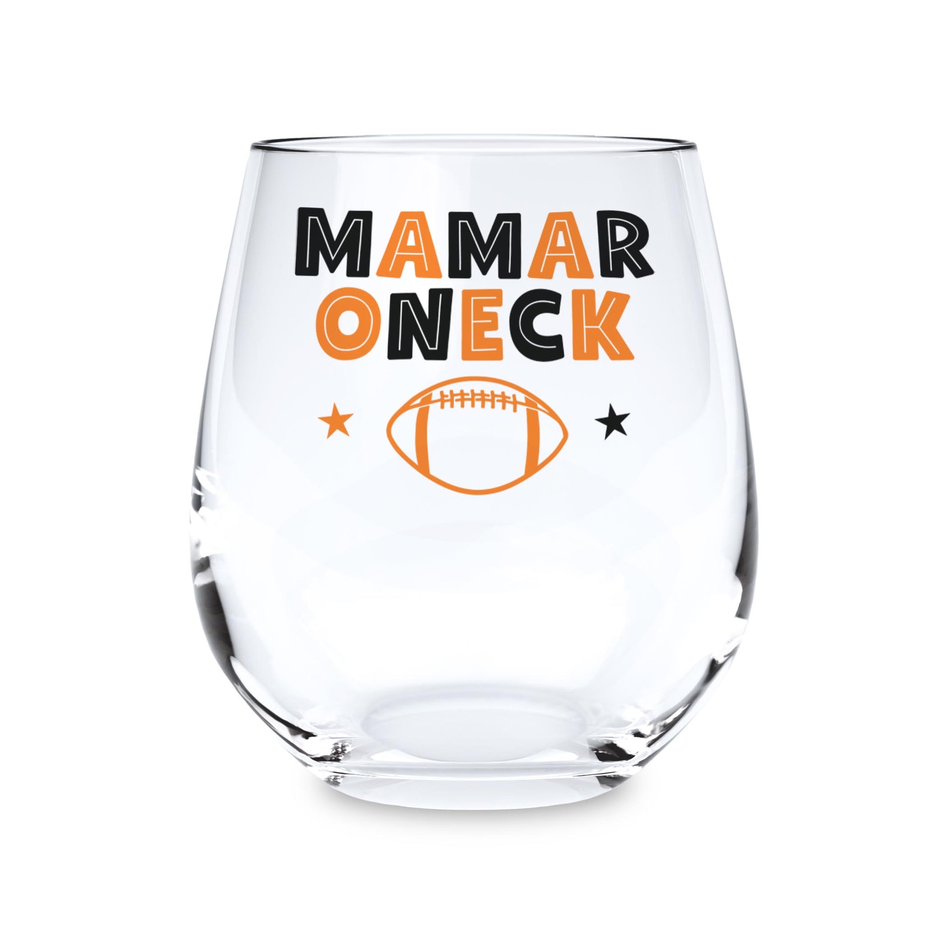 15oz Stemless Wine Glass-Game Day Stars Mamaroneck New York -0