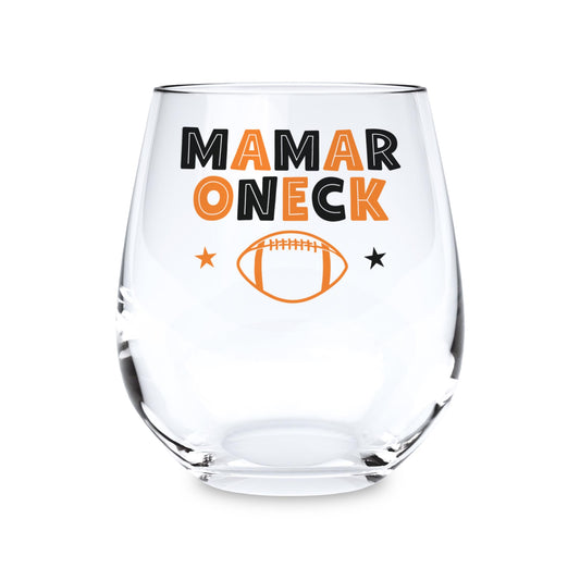 15oz Stemless Wine Glass-Game Day Stars Mamaroneck New York -0