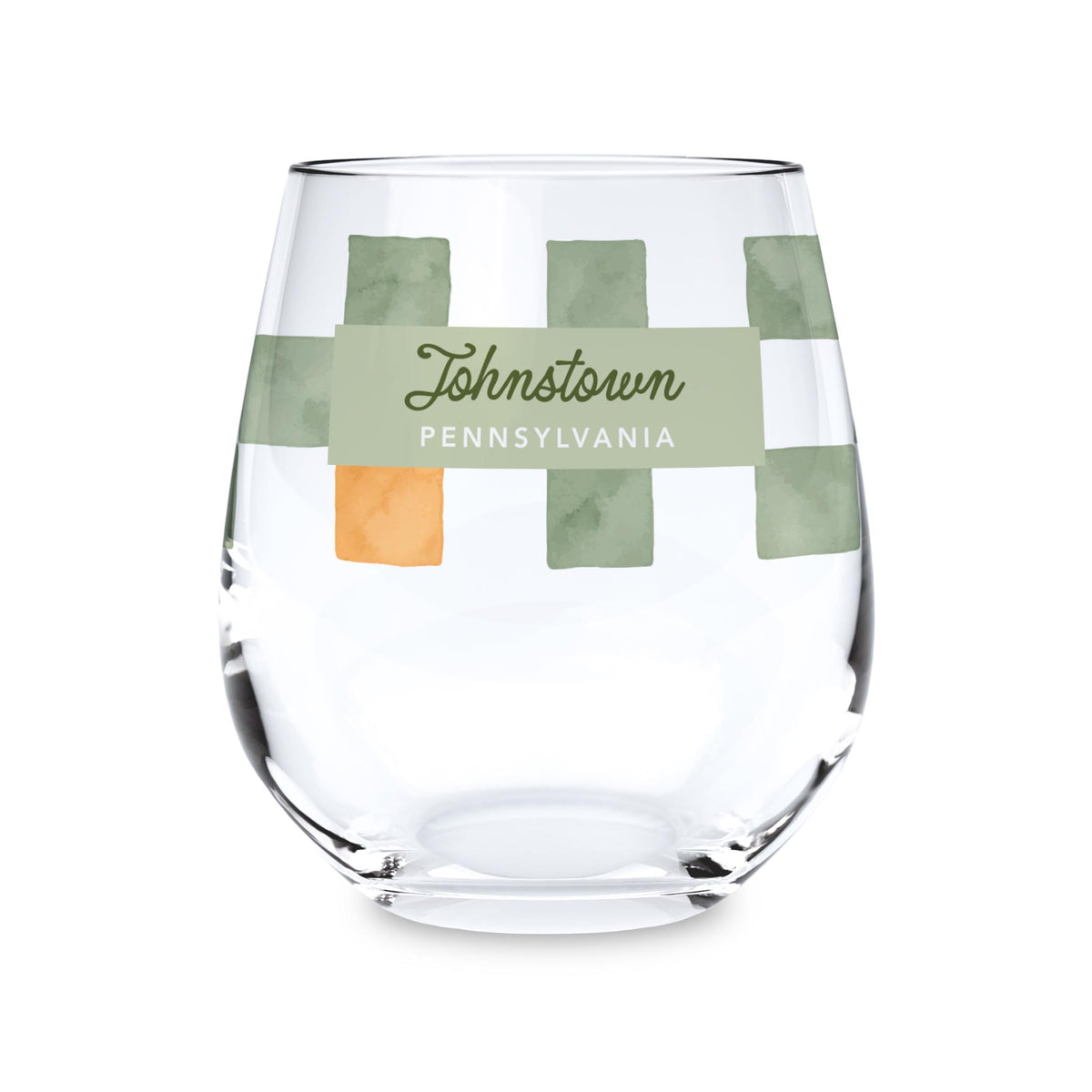 15oz Stemless Wine Glass-Autumn Orchard | Custom | Your City & State -0