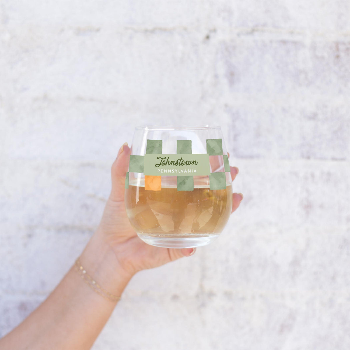 15oz Stemless Wine Glass-Autumn Orchard | Custom | Your City & State -2