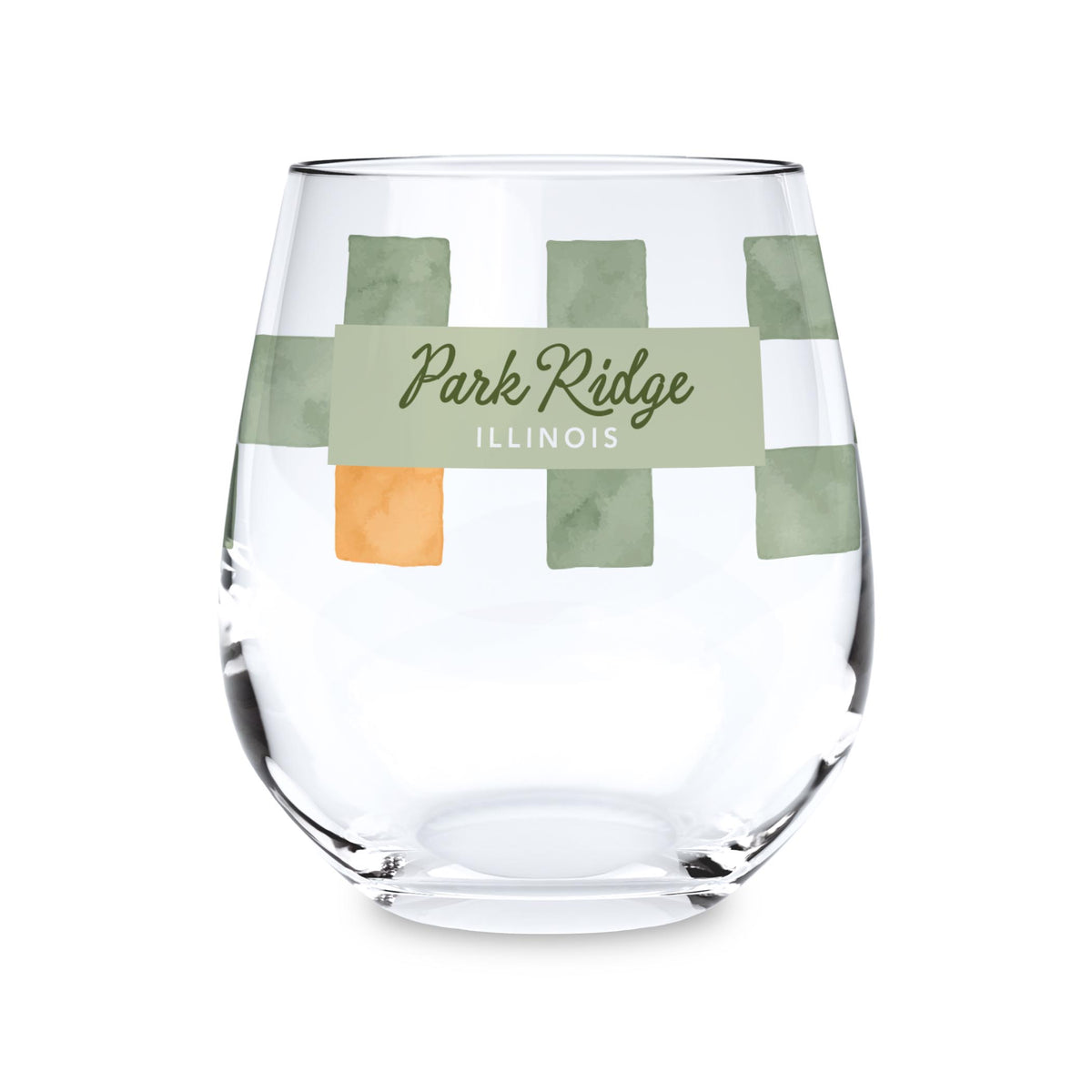 15oz Stemless Wine Glass-Autumn Orchard Park Ridge Illinois -0