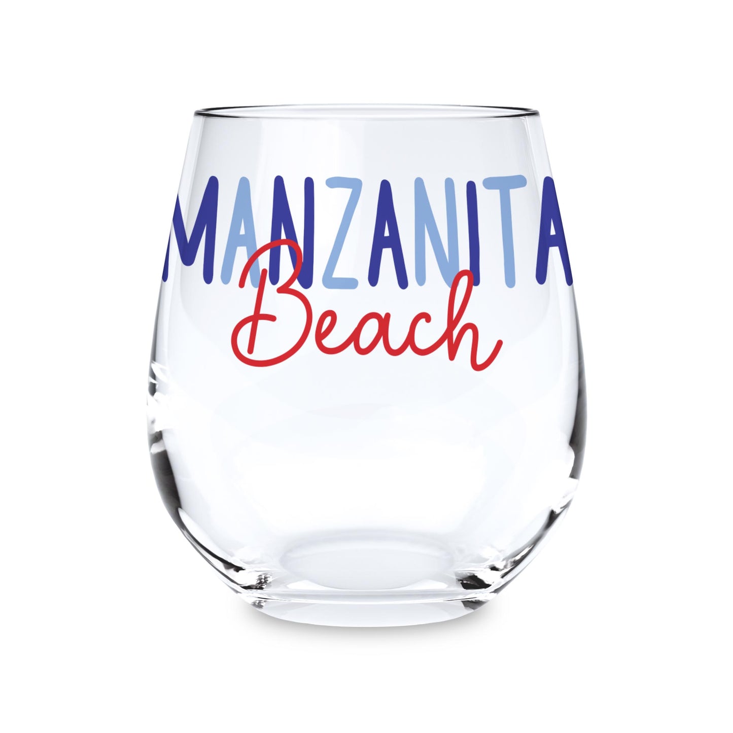 15oz Stemless Wine Glass-4th of July Manzanita Beach -0
