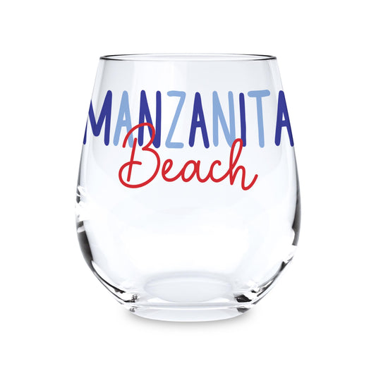 15oz Stemless Wine Glass-4th of July Manzanita Beach -0
