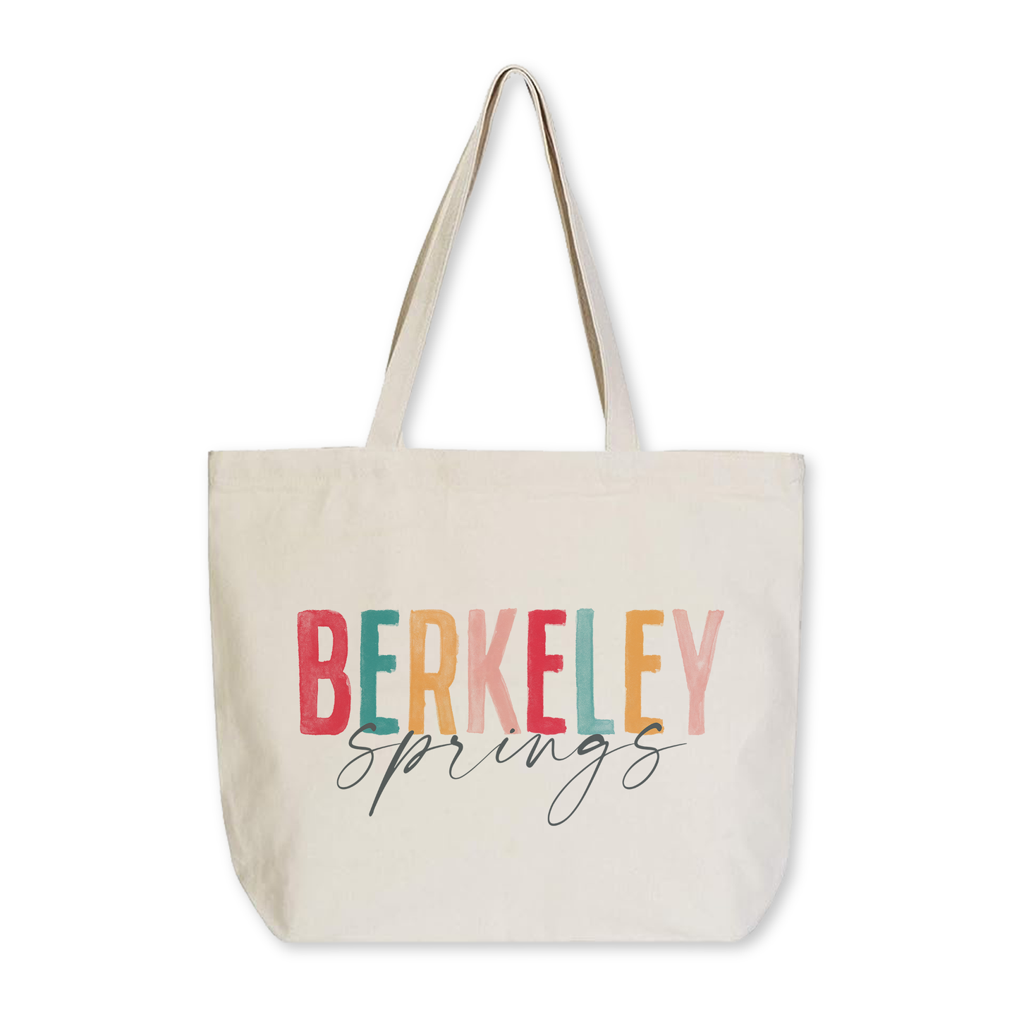 Tote Bag Natural Canvas-Watercolor City Berkeley Springs