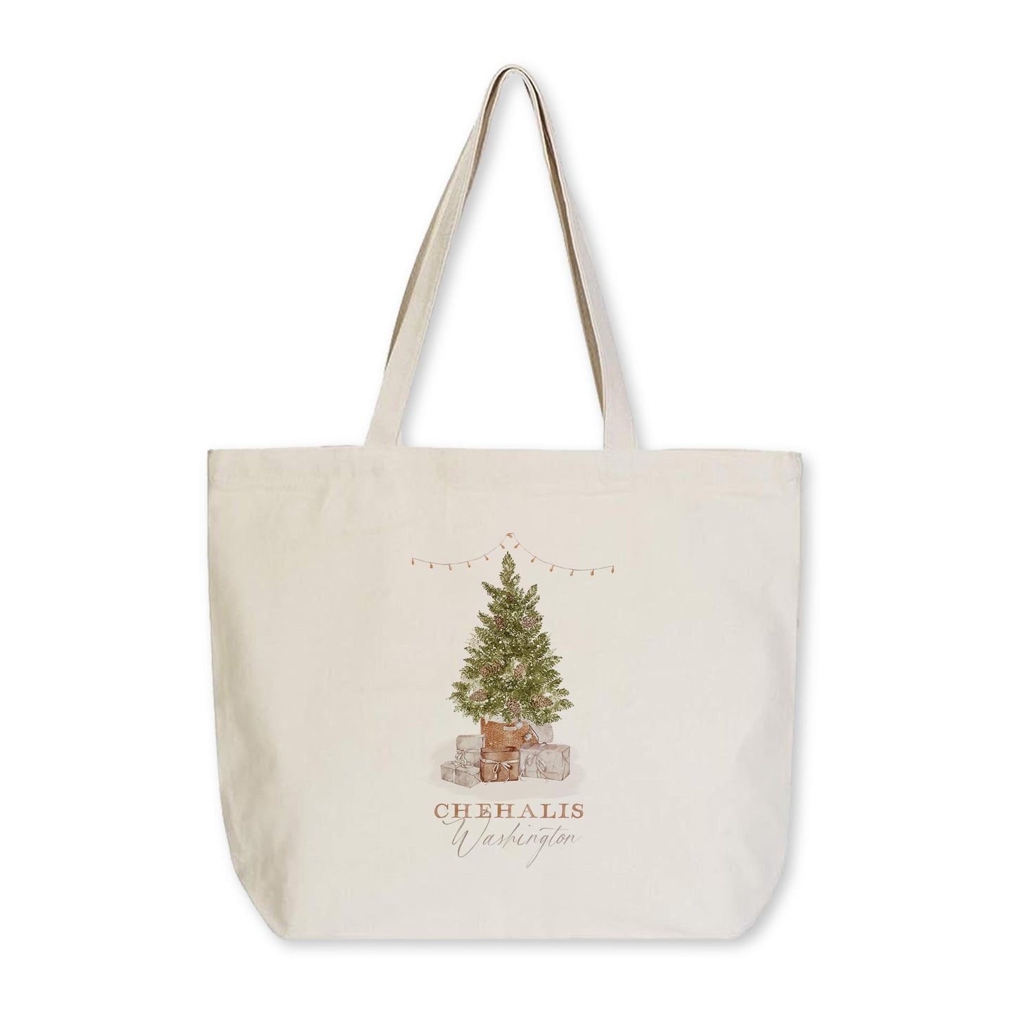 Tote Bag Natural Canvas-Cottage Tree Chehalis Washington -0