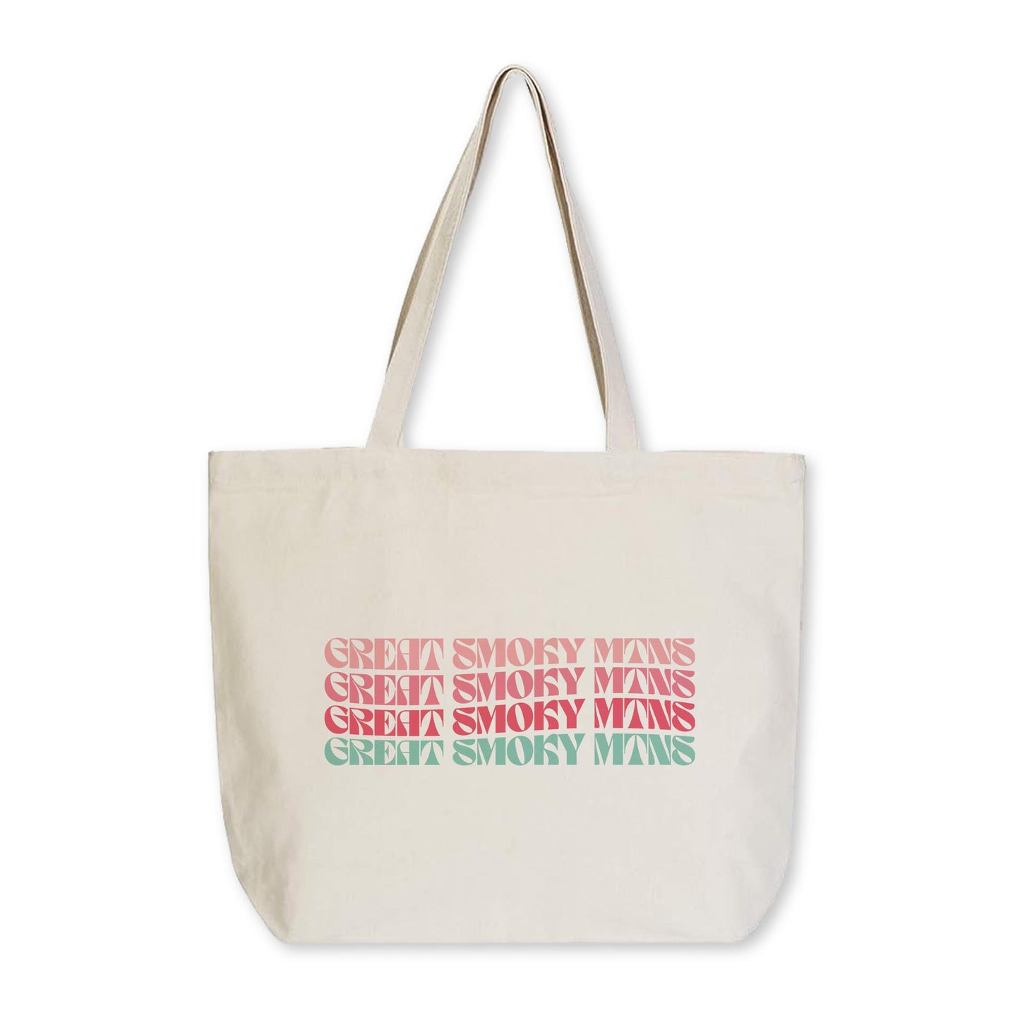 Tote Bag Natural Canvas-Retro Wave Great Smoky Mtns -0