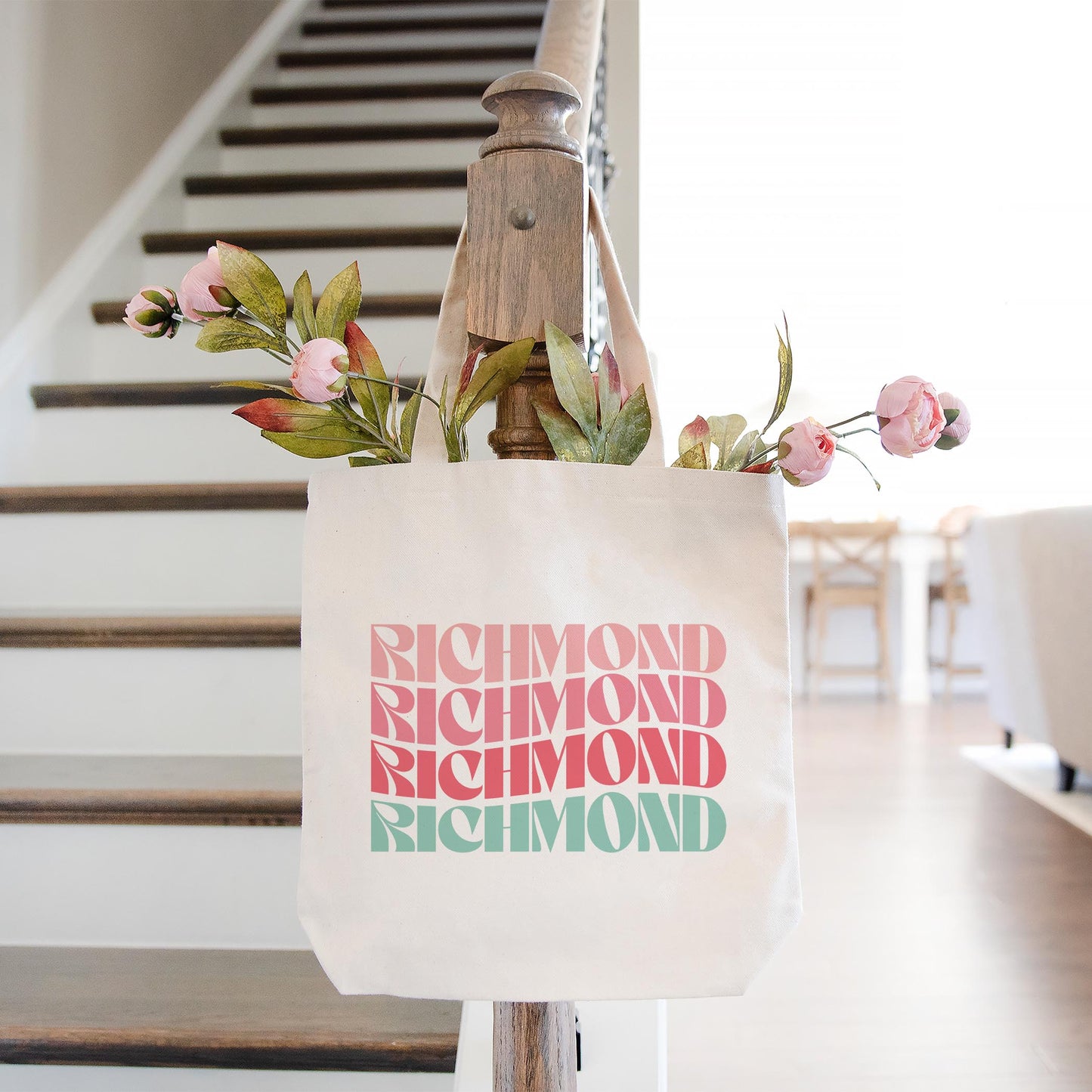 Tote Bag Natural Canvas-Retro Wave Richmond Virginia