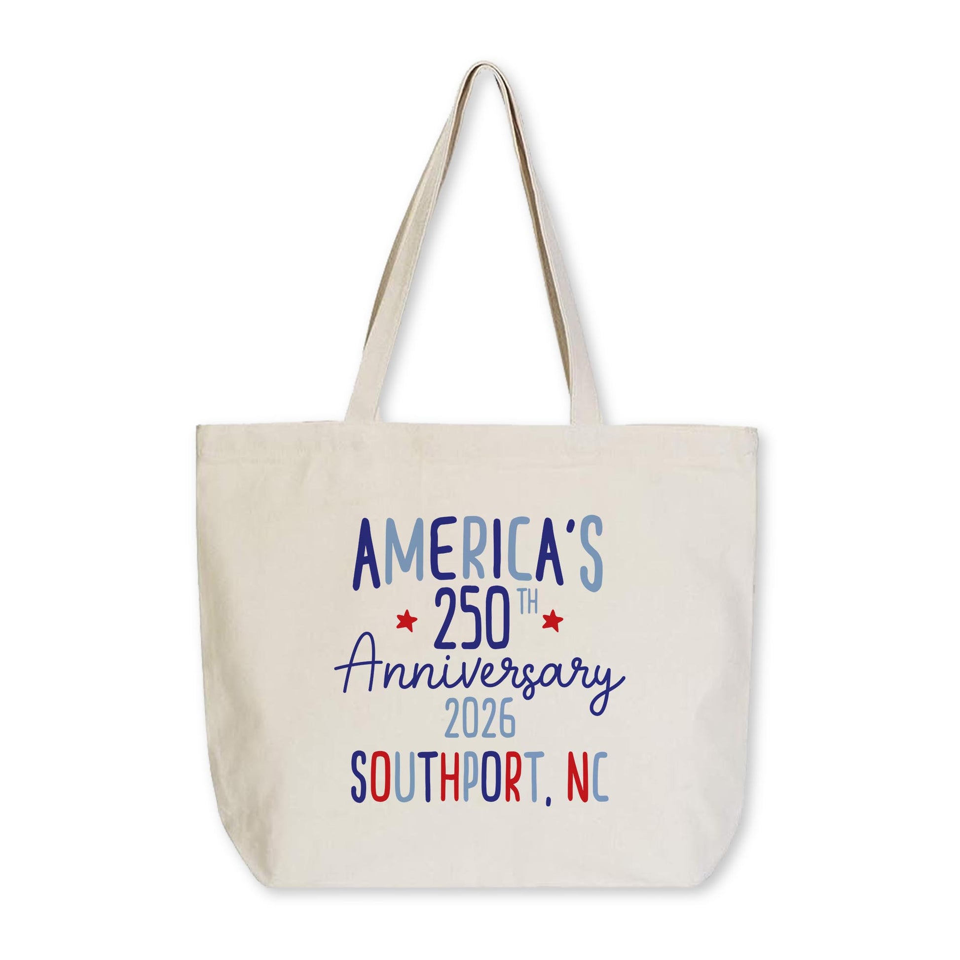 Tote Bag Natural Canvas-4th of July Southport North Carolina -0
