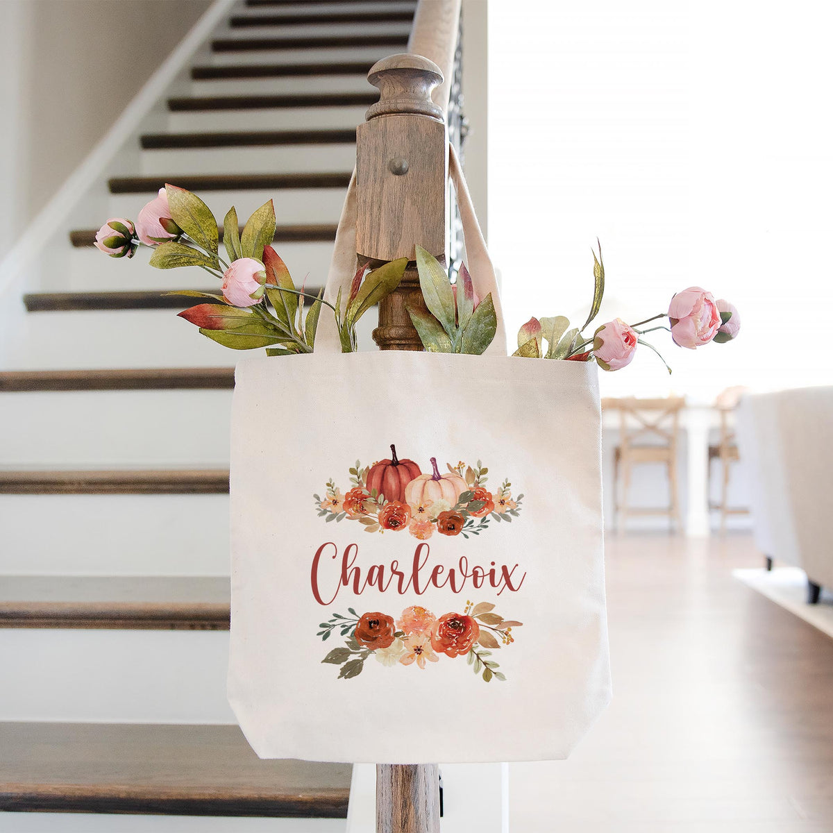 Tote Bag Natural Canvas-Fall & Harvest Charlevoix Michigan -1