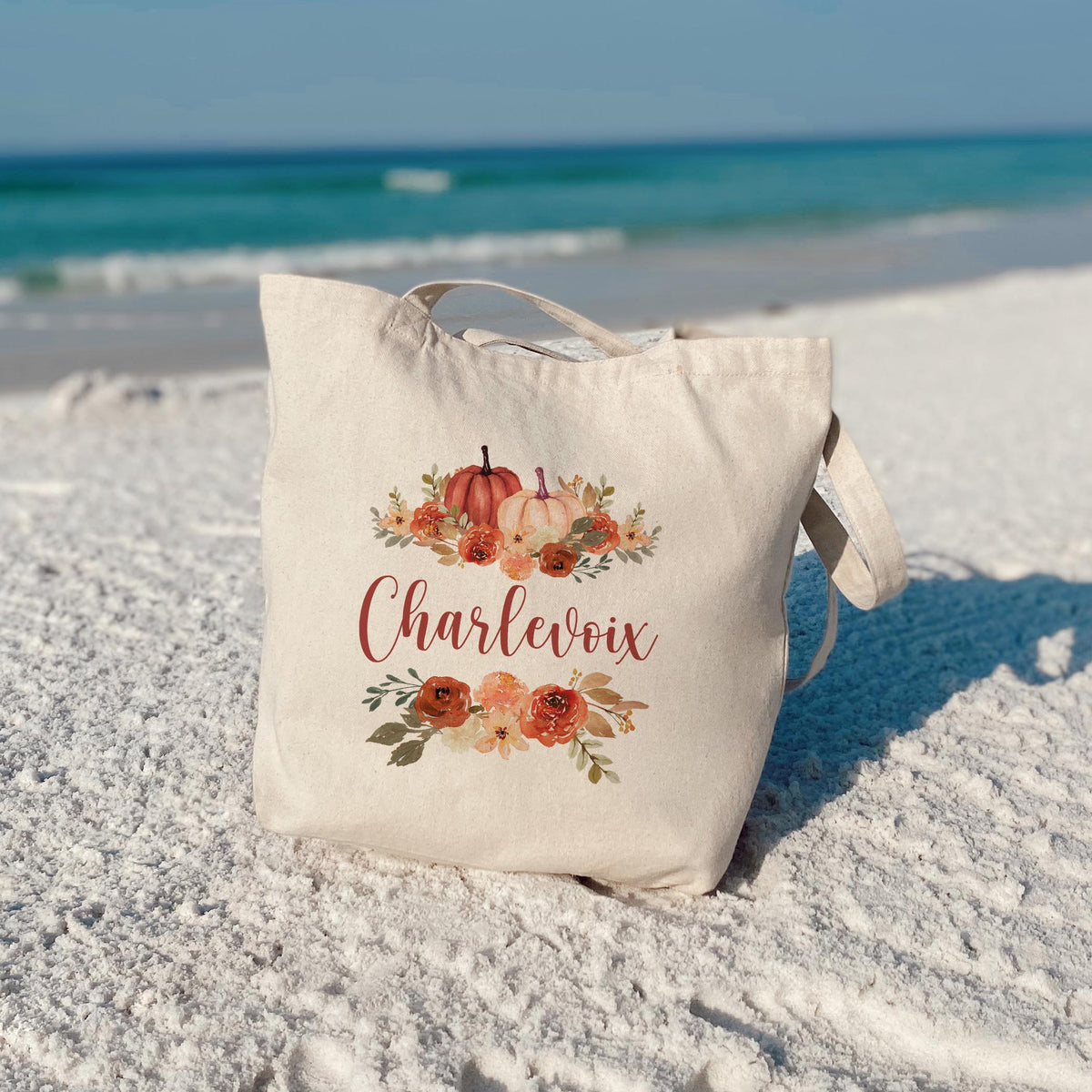 Tote Bag Natural Canvas-Fall & Harvest Charlevoix Michigan -3
