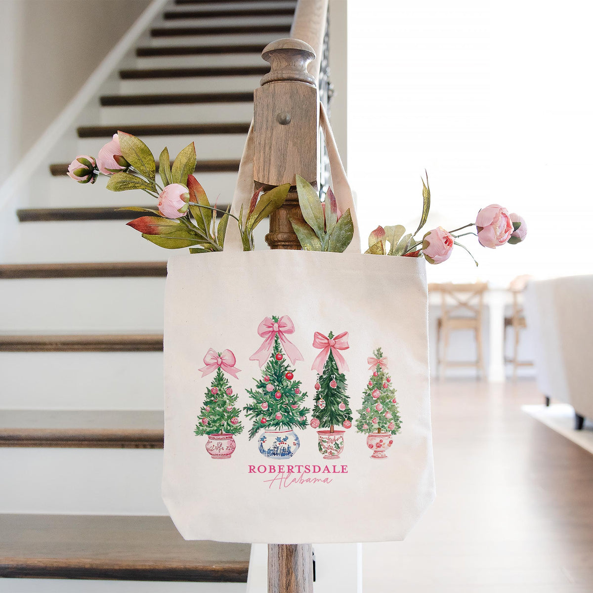 Tote Bag Natural Canvas-Blush & Baubles Robertsdale Alabama -1