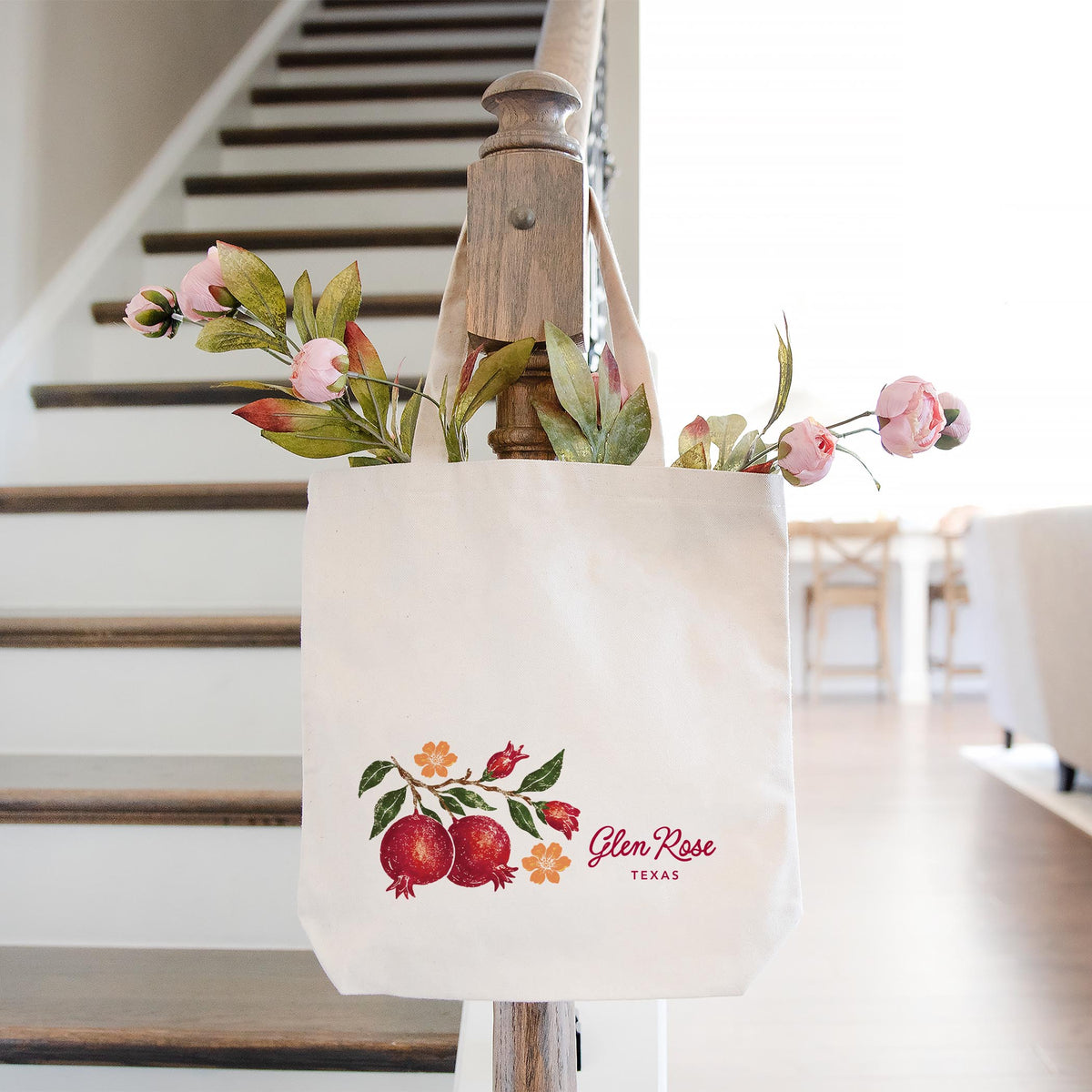 Tote Bag Natural Canvas-Autumn Orchard | Custom | Your City & State -1