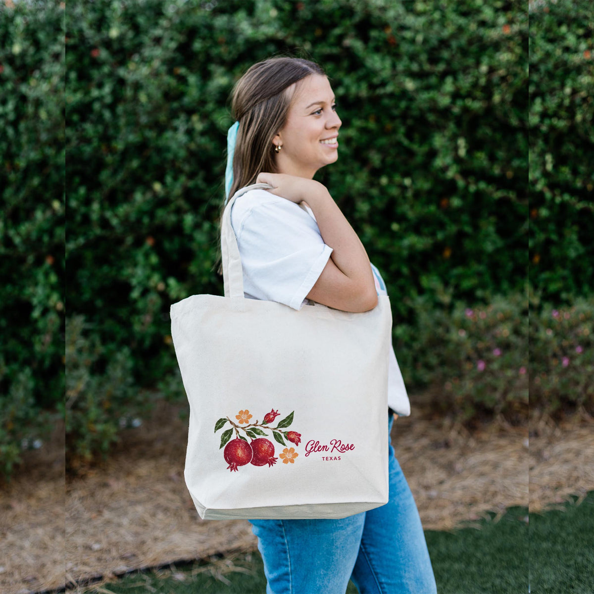 Tote Bag Natural Canvas-Autumn Orchard | Custom | Your City & State -2