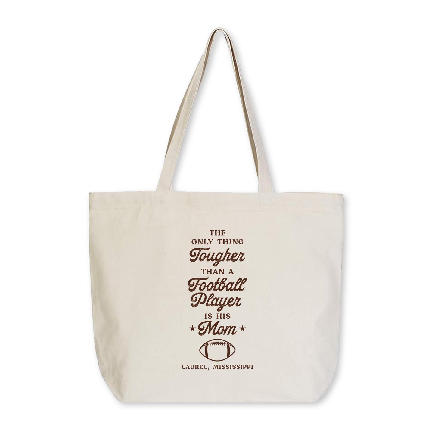 Tote Bag Natural Canvas-Football Mom | Custom | Personalize -0
