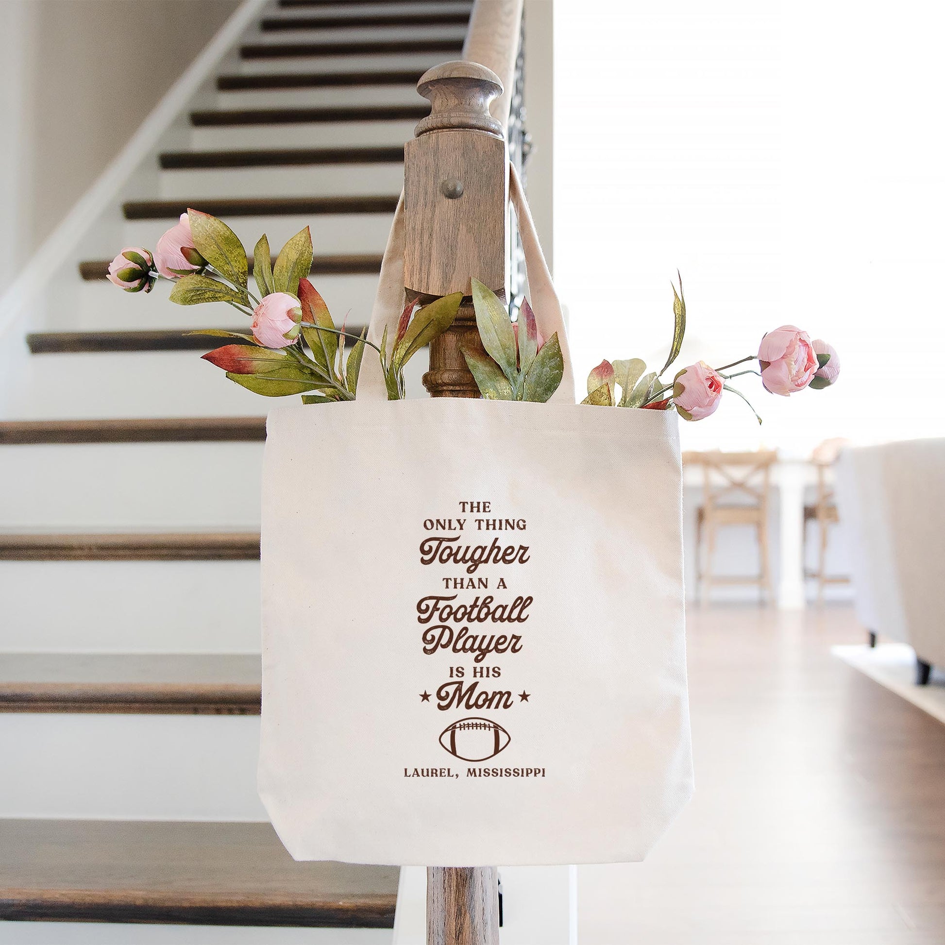 Tote Bag Natural Canvas-Football Mom | Custom | Personalize -1