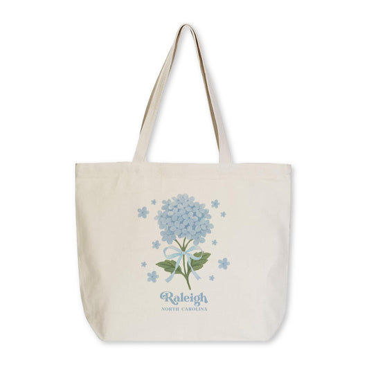 Tote Bag Natural Canvas-Love+Local Hydrangea Cottage -0
