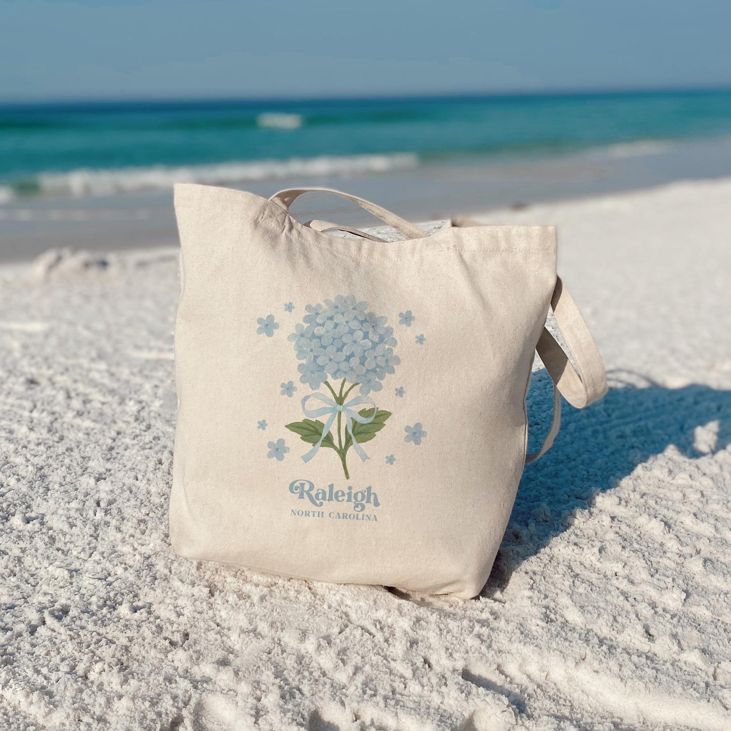 Tote Bag Natural Canvas-Love+Local Hydrangea Cottage -3