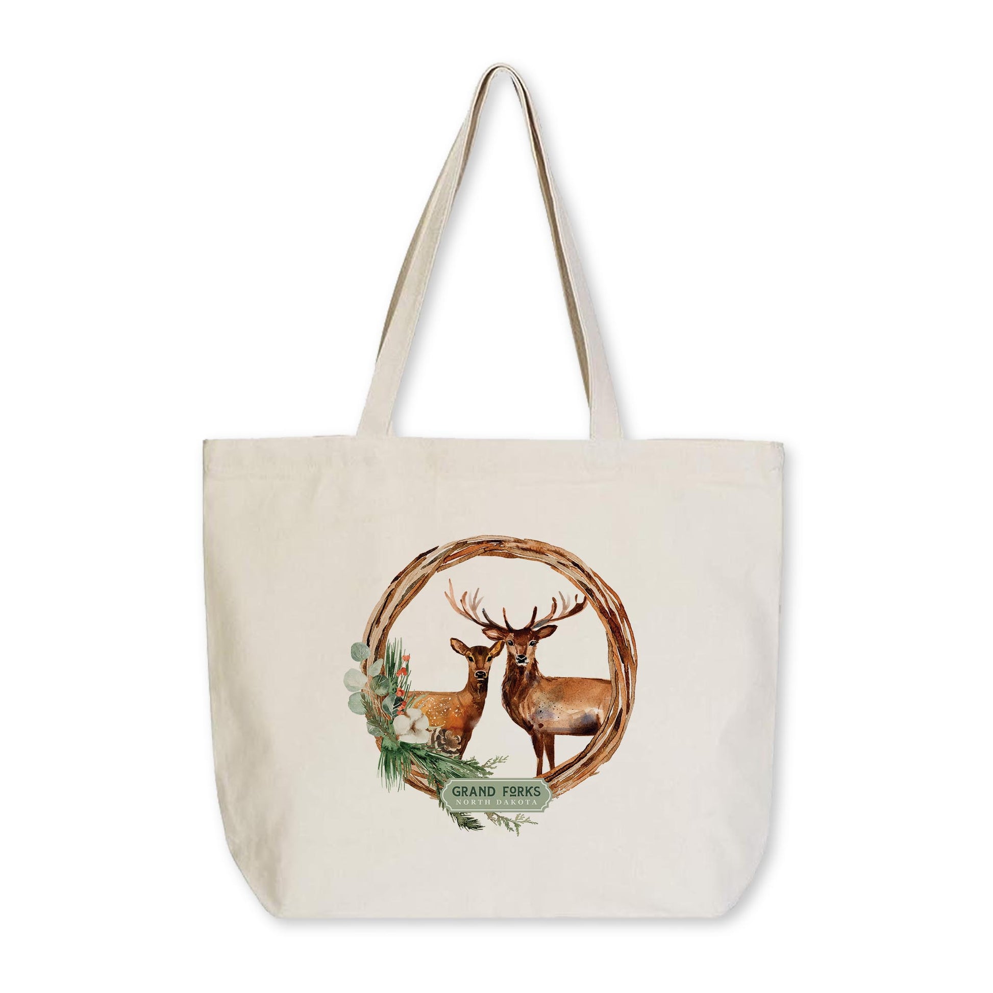 Tote Bag Natural Canvas-Love+Local Woodland -0