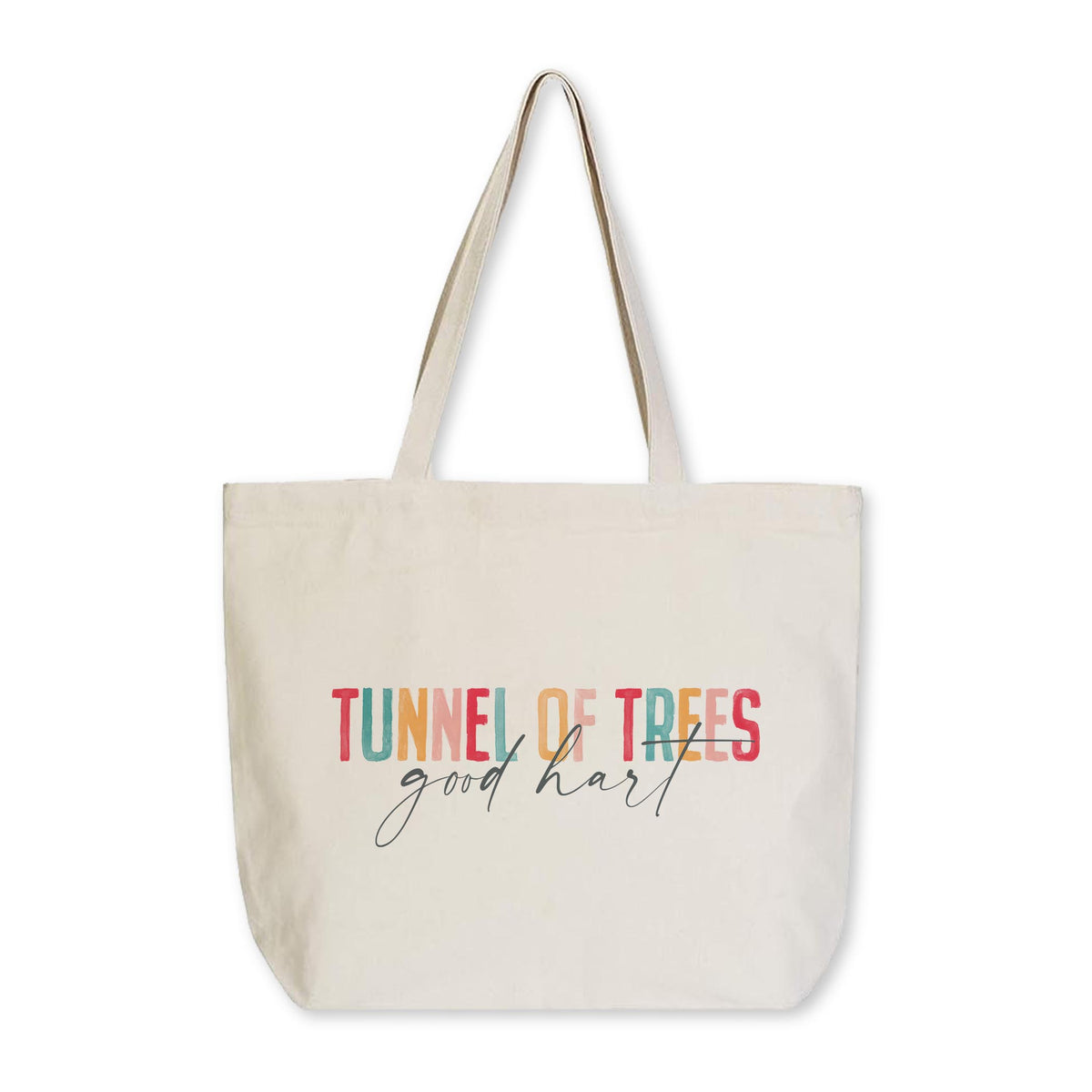 Tote Bag Natural Canvas-Watercolor City Tunnel of Trees Good Hart -0