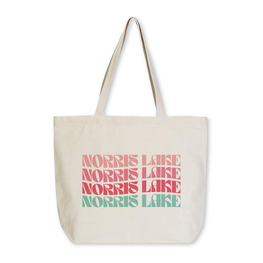 Tote Bag Natural Canvas-Retro Wave Norris Lake -0