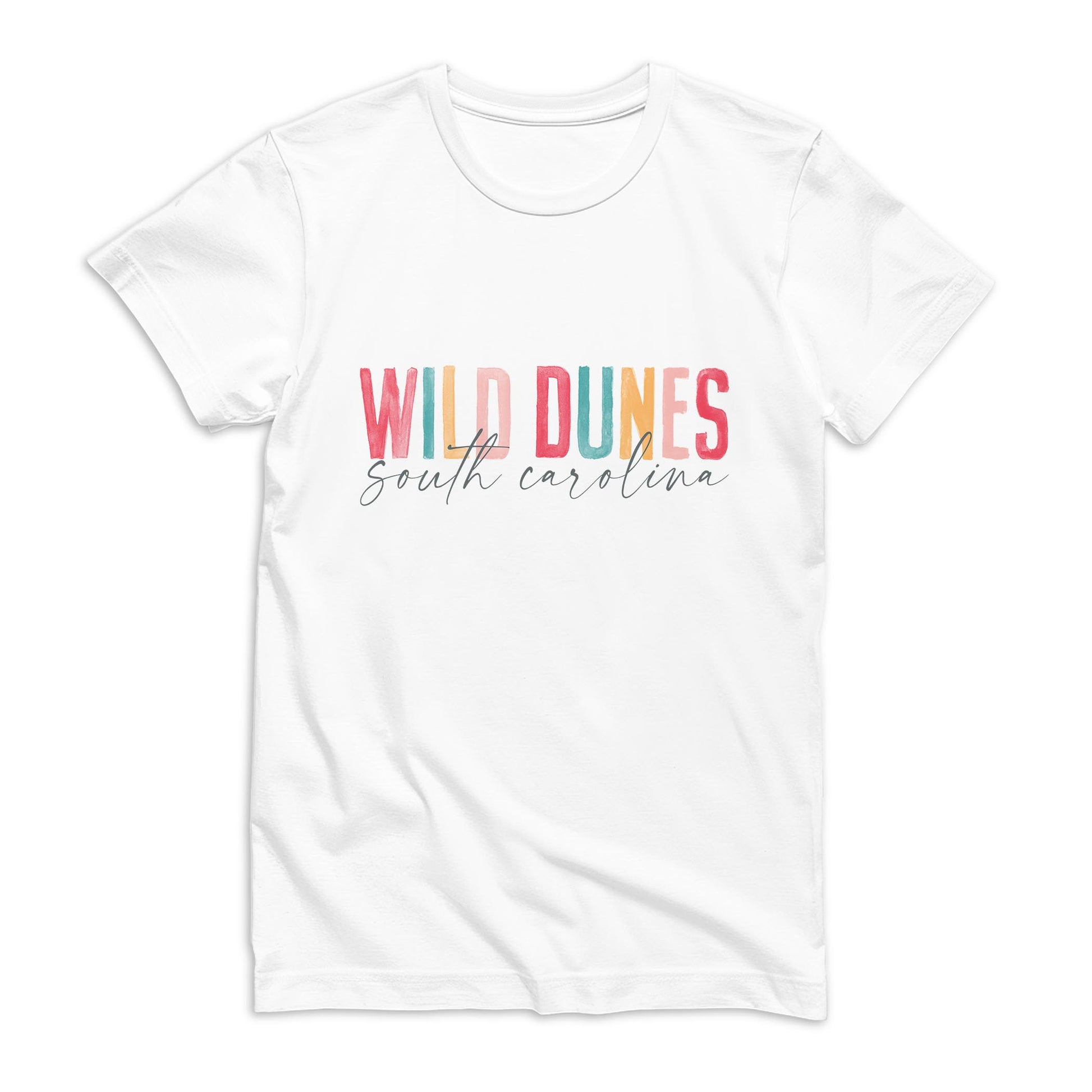 Bella Canvas T-Shirt White-Watercolor City Wild Dunes South Carolina -0