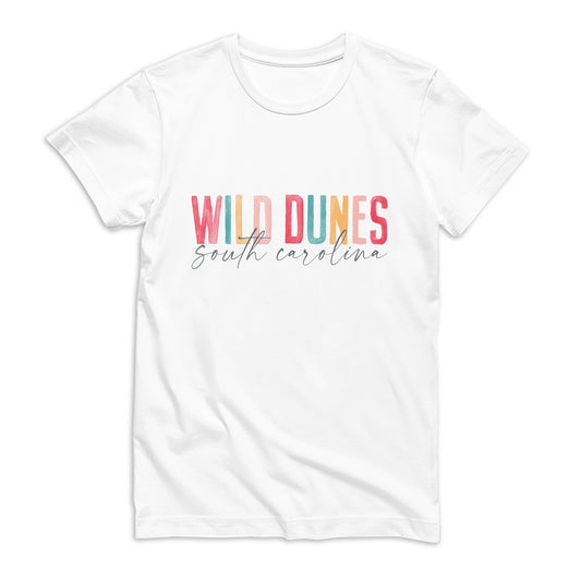Bella Canvas T-Shirt White-Watercolor City Wild Dunes South Carolina -0