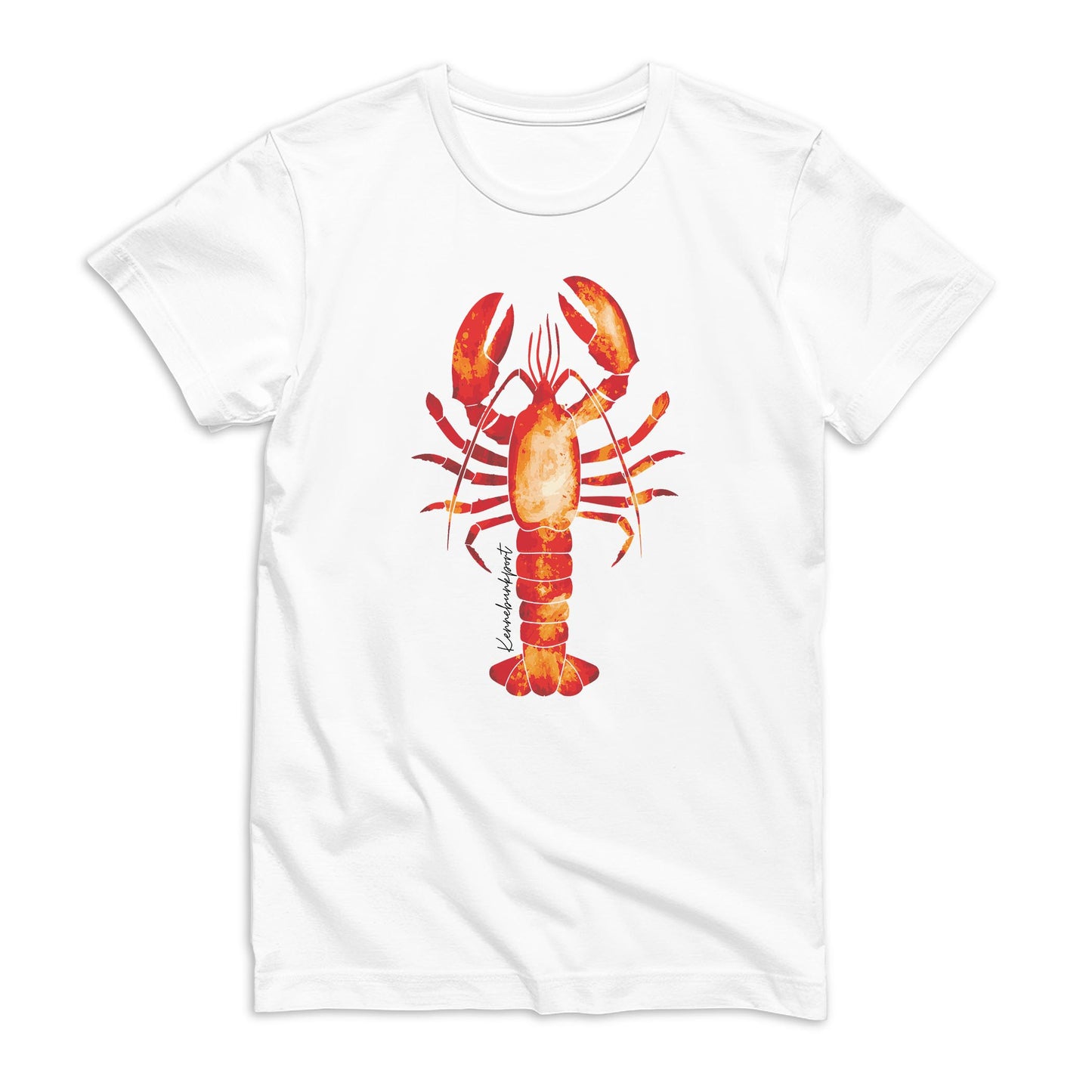Bella Canvas T-Shirt White-Kennebunkport Maine Orange Lobster