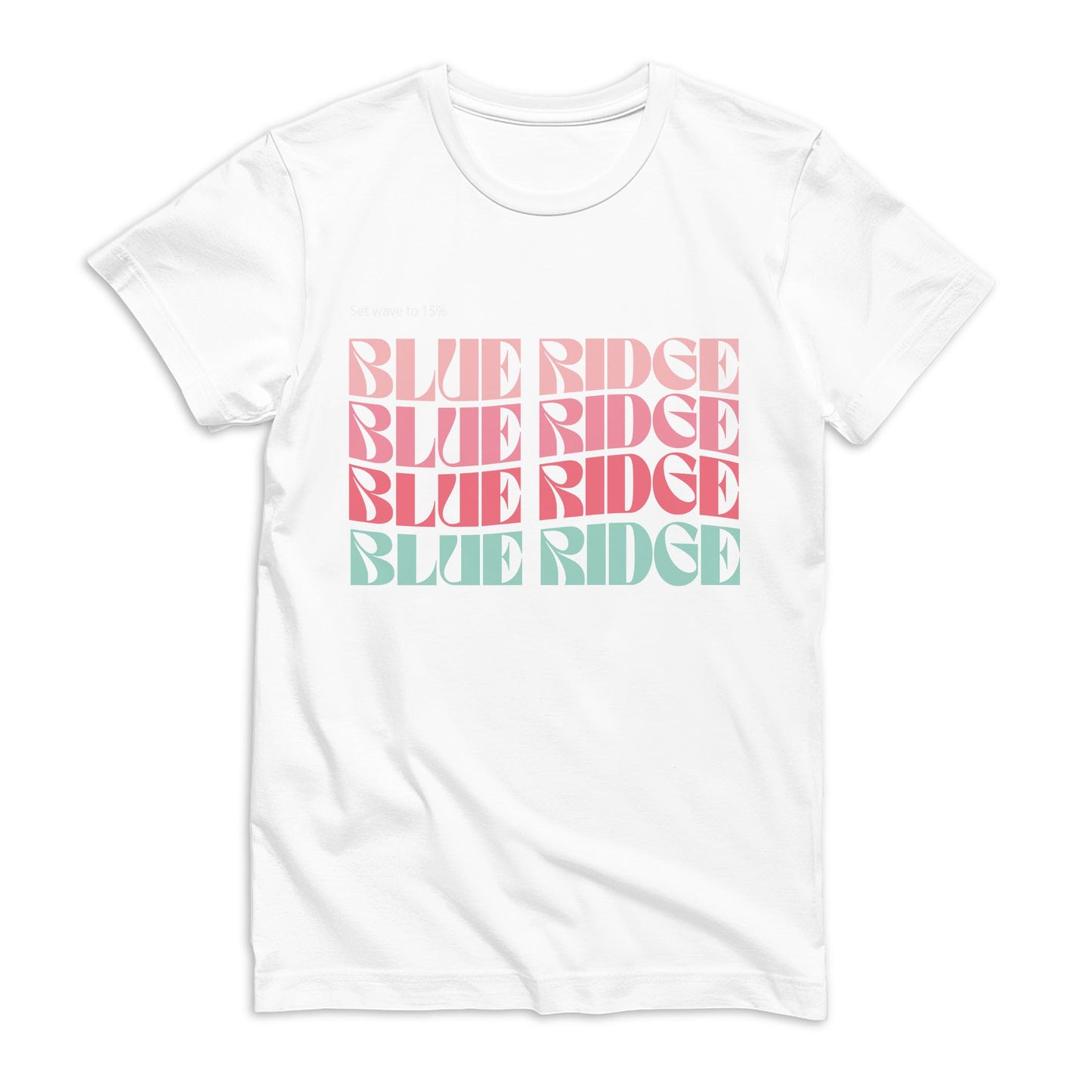 Bella Canvas T-Shirt White-Retro Wave Blue Ridge Georgia -0
