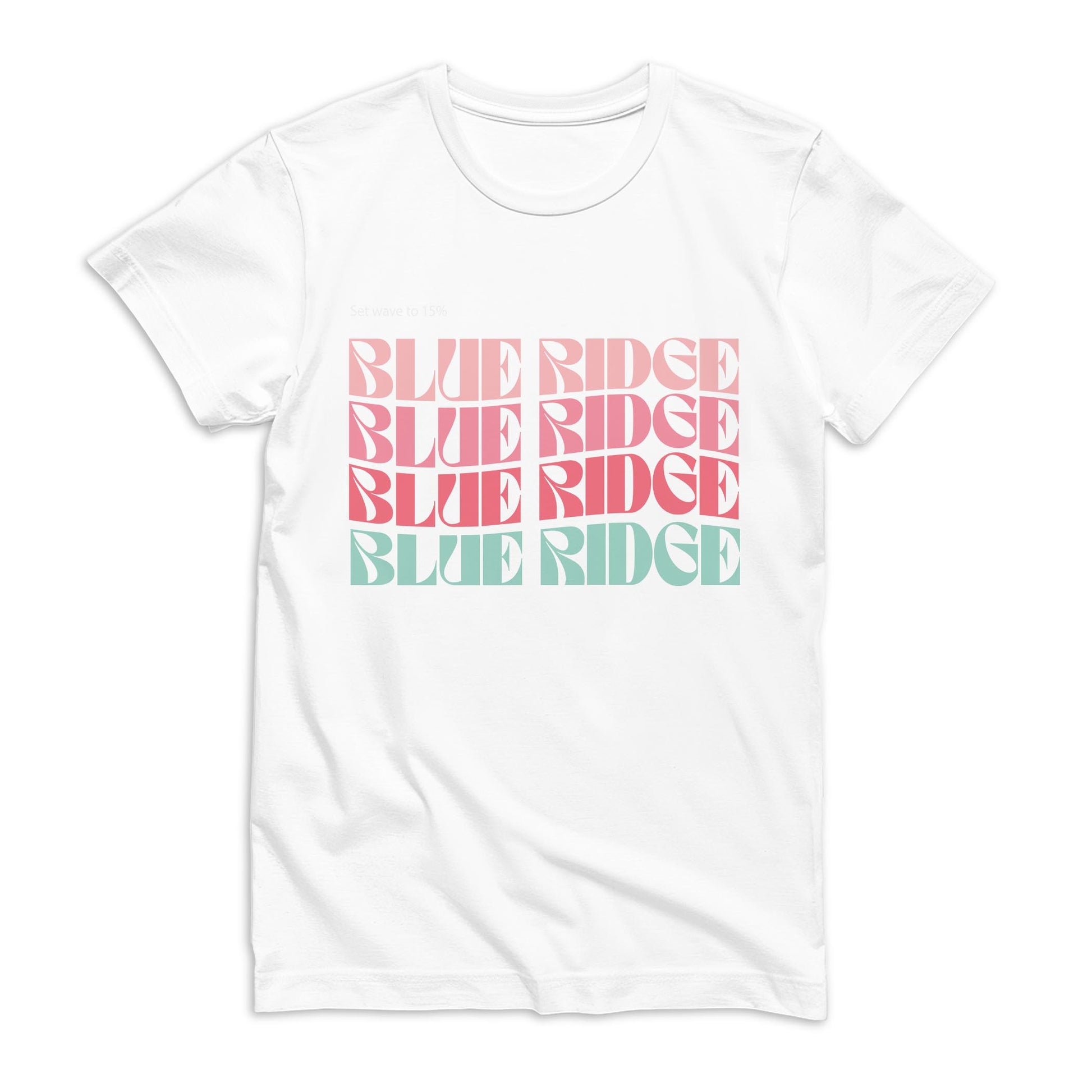 Bella Canvas T-Shirt White-Retro Wave Blue Ridge Georgia -0