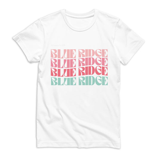 Bella Canvas T-Shirt White-Retro Wave Blue Ridge Georgia -0